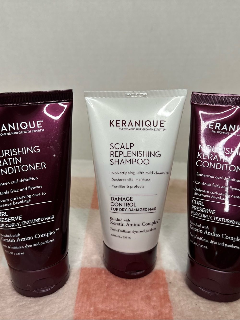 Keranique Scalp Replenishing Shampoo and 2 Conditioner - White Bottle
